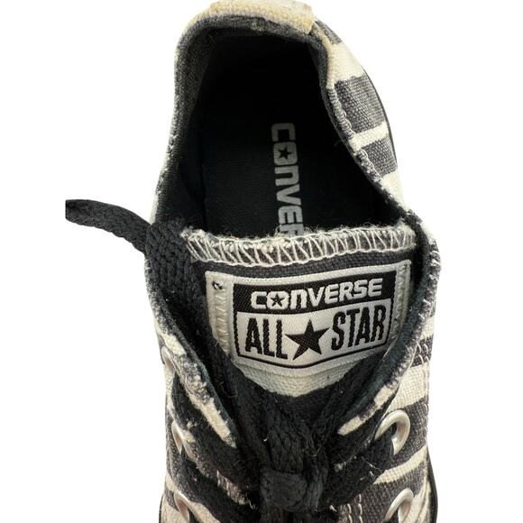 Converse Womens 6 Zebra Ox Sneakers Black White Striped 543935F EUC - Picture 4 of 9